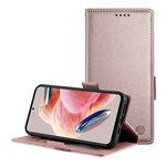 Samsung A57 5G GIGAPACK Tok álló, bőr hatású FLIP, bankkártya tartó, ROZÉARANY