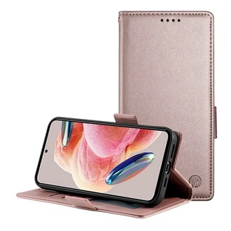 Samsung A57 5G GIGAPACK Tok álló, bőr hatású FLIP, bankkártya tartó, ROZÉARANY