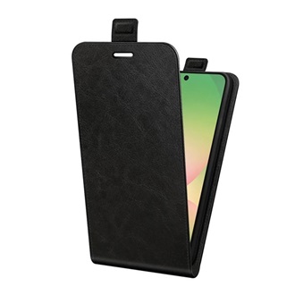 Samsung A57 5G GIGAPACK Tok álló, bőr hatású FLIP, mágnescsat, FEKETE