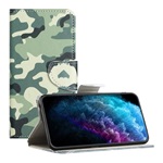 Samsung A57 5G GIGAPACK Tok álló, bőr hatású FLIP, terep minta, SÖTÉTZÖLD