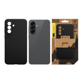 Samsung A57 5G TACTICAL BEAVER szilikon telefonvédő mikrofiber plüss belső, topográfiai minta, FEKETE