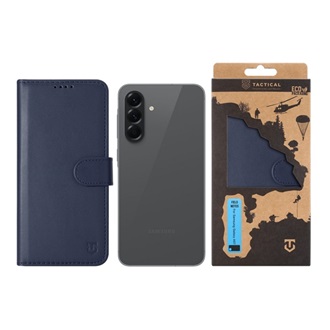 Samsung A57 5G TACTICAL FIELD NOTES tok álló, bőr hatású FLIP, prémium, SÖTÉTKÉK