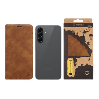 Samsung A57 5G TACTICAL XPROOF tok álló, bőr hatású FLIP, prémium, SÖTÉTBARNA
