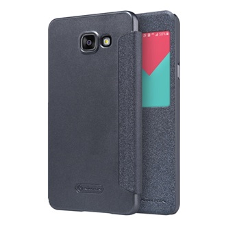 Samsung A5 (2016) NILLKIN SPARKLE műanyag telefonvédő FLIP, ablakos, FEKETE