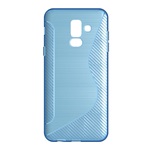 Samsung A6+ (2018) Gigapack Szilikon telefonvédő S-line, karbon minta, VILÁGOSKÉK