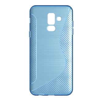 Samsung A6+ (2018) Gigapack Szilikon telefonvédő S-line, karbon minta, VILÁGOSKÉK