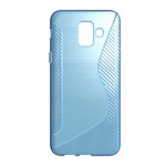Samsung A6 (2018) Gigapack Szilikon telefonvédő S-line, karbon minta, VILÁGOSKÉK