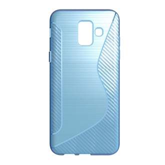 Samsung A6 (2018) Gigapack Szilikon telefonvédő S-line, karbon minta, VILÁGOSKÉK