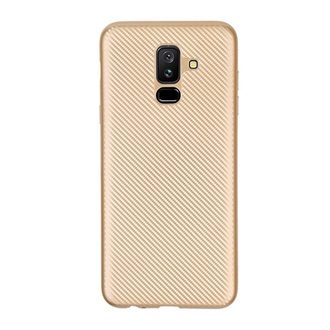 Samsung A6+ (2018) Gigapack Szilikon telefonvédő karbon minta ARANY