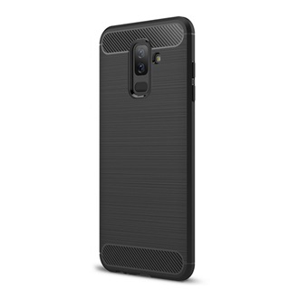 Samsung A6+ (2018) Gigapack Szilikon telefonvédő ütésállóság, karbon minta, FEKETE