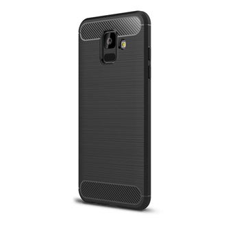 Samsung A6 (2018) Gigapack Szilikon telefonvédő ütésállóság, karbon minta, FEKETE