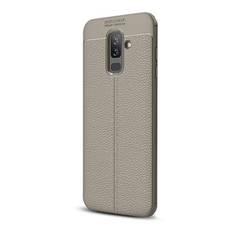 Samsung A6+ (2018) Gigapack Szilikon telefonvédő ütésállóság, varrás minta, SZÜRKE
