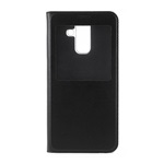 Samsung A6+ (2018) Gigapack Tok álló, bőr hatású FLIP, ablakos, FEKETE