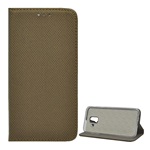 Samsung A6 (2018) Gigapack Tok álló, bőr hatású FLIP, rombusz, ARANYBARNA