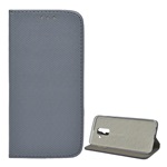 Samsung A6+ (2018) Gigapack Tok álló, bőr hatású FLIP, rombusz, SZÜRKE