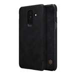 Samsung A6+ (2018) NILLKIN QIN tok álló, bőr hatású FLIP, kártyazseb, FEKETE