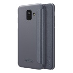 Samsung A6 (2018) NILLKIN SPARKLE műanyag telefonvédő FLIP, oldalra nyíló, FEKETE