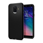 Samsung A6 (2018) SPIGEN LIQUID AIR szilikon telefonvédő ütésállóság, rombusz, FEKETE