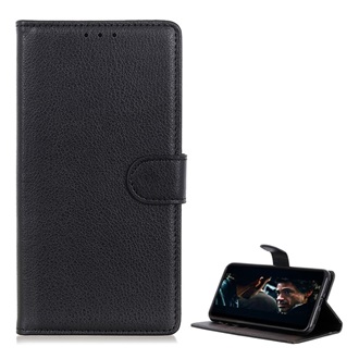 Samsung A70 Gigapack Tok álló, bőr hatású FLIP, prémium, FEKETE