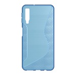 Samsung A7 (2018) Gigapack Szilikon telefonvédő S-line, karbon minta, VILÁGOSKÉK