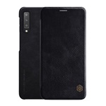 Samsung A7 (2018) NILLKIN QIN tok álló, bőr hatású FLIP, kártyazseb, FEKETE