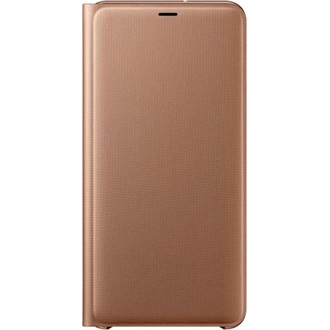 Samsung A7 (2018) SAMSUNG tok álló aktív FLIP, textil minta, ARANY