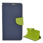 Samsung A80 Gigapack Tok álló, bőr hatású FLIP, textil minta, SÖTÉTKÉK/ZÖLD