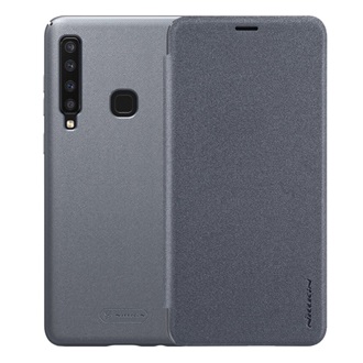 Samsung A9 (2018) NILLKIN SPARKLE műanyag telefonvédő FLIP, oldalra nyíló, FEKETE