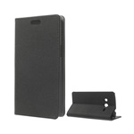 Samsung Core LTE Gigapack tok álló, bőr hatású FLIP, prémium, FEKETE