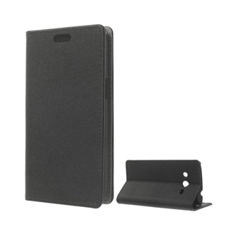 Samsung Core LTE Gigapack tok álló, bőr hatású FLIP, prémium, FEKETE