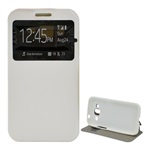 Samsung Core Prime LTE Gigapack Tok álló, bőr hatású FLIP, ablakos, FEHÉR