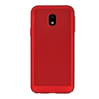 Samsung J3 (2017) Gigapack Műanyag telefonvédő gumírozott, lyukacsos, PIROS