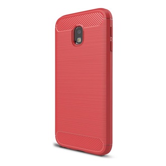 Samsung J3 (2017) Gigapack Szilikon telefonvédő ütésállóság, karbon minta, PIROS