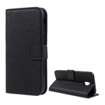 Samsung J3 (2017) Gigapack Tok álló, bőr hatású FLIP, prémium, FEKETE