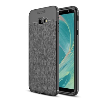 Samsung J4 Plus Gigapack szilikon telefonvédő ütésállóság, varrás minta, FEKETE