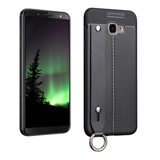 Samsung J4 Plus Gigapack szilikon telefonvédő ütésállóság, varrás minta + kézpánt, FEKETE