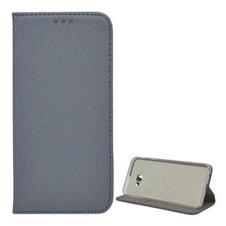 Samsung J4 Plus Gigapack tok álló, bőr hatású FLIP, rombusz, SZÜRKE