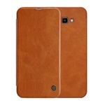 Samsung J4 Plus NILLKIN QIN tok álló, bőr hatású FLIP, kártyazseb, BARNA