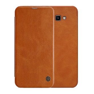 Samsung J4 Plus NILLKIN QIN tok álló, bőr hatású FLIP, kártyazseb, BARNA