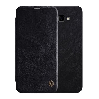 Samsung J4 Plus NILLKIN QIN tok álló, bőr hatású FLIP, kártyazseb, FEKETE