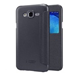 Samsung J5 (2015) NILLKIN SPARKLE műanyag telefonvédő FLIP, ablakos, FEKETE