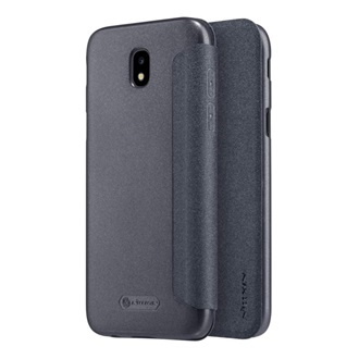 Samsung J5 (2017) NILLKIN SPARKLE műanyag telefonvédő FLIP, oldalra nyíló, FEKETE