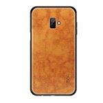 Samsung J6 Plus MOFI szilikon telefonvédő bőr hatású hátlap BARNA