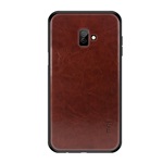 Samsung J6 Plus MOFI szilikon telefonvédő bőr hatású hátlap SÖTÉTBARNA