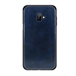 Samsung J6 Plus MOFI szilikon telefonvédő bőr hatású hátlap SÖTÉTKÉK
