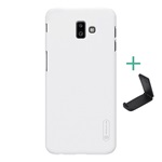 Samsung J6 Plus NILLKIN SUPER FROSTED műanyag telefonvédő gumírozott, érdes felület + asztali tartó, FEHÉR