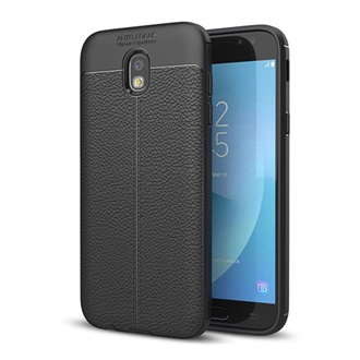 Samsung J7 (2017) Gigapack Szilikon telefonvédő ütésállóság, varrás minta, FEKETE