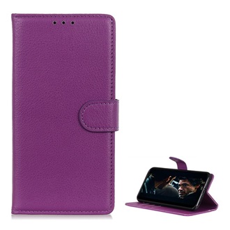 Samsung M01 Gigapack tok álló, bőr hatású FLIP, prémium, LILA