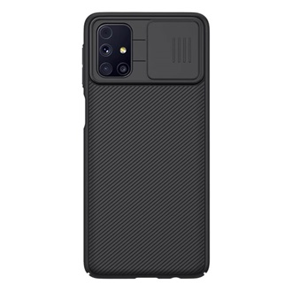 Samsung M31s NILLKIN CAMSHIELD szilikon telefonvédő ütésállóság, csíkos, FEKETE