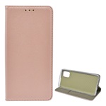 Samsung M51 Gigapack tok álló, bőr hatású FLIP, asztali tartó, ROZÉARANY